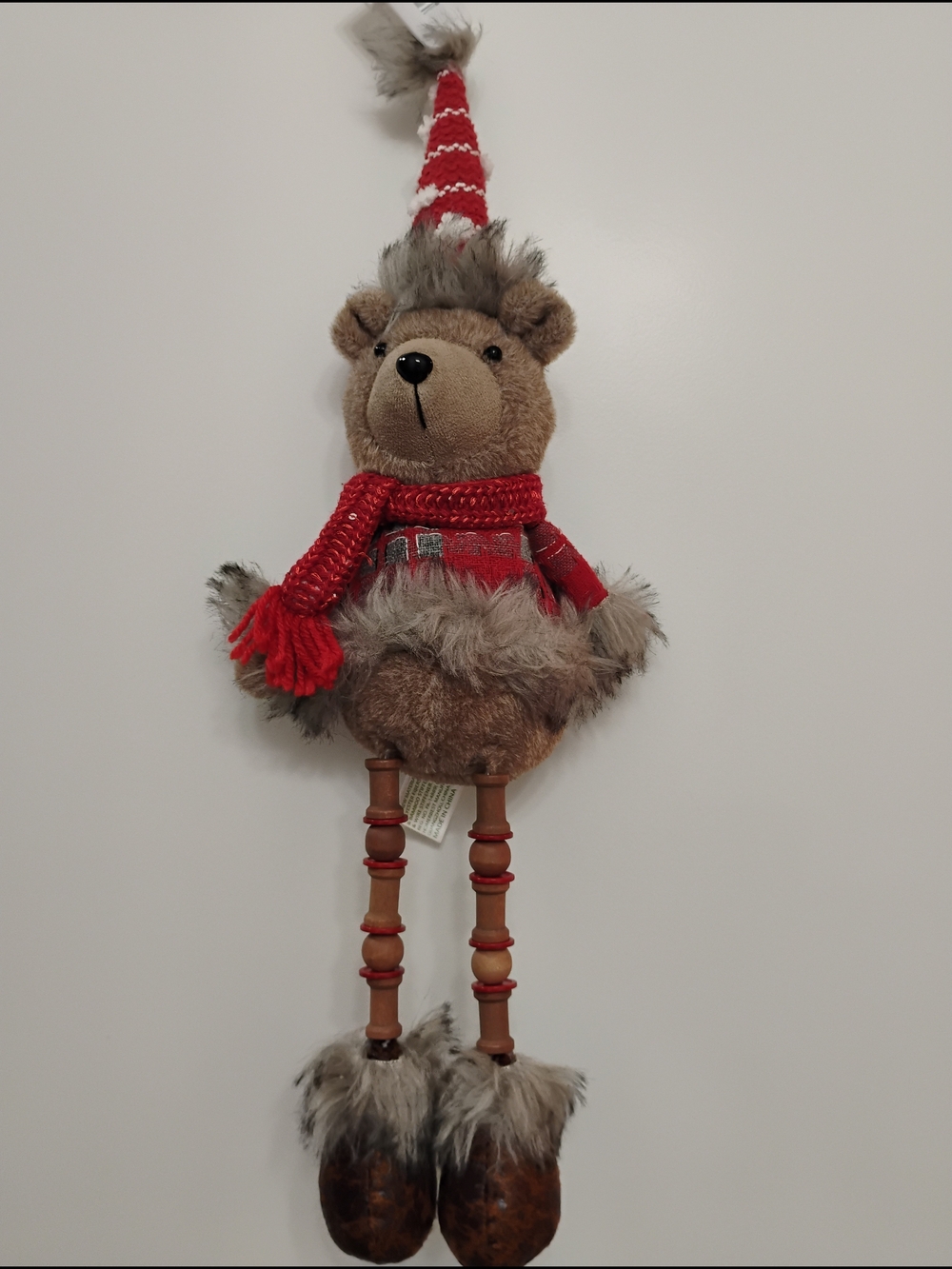 Plush Bear with Red Hat & Scarf